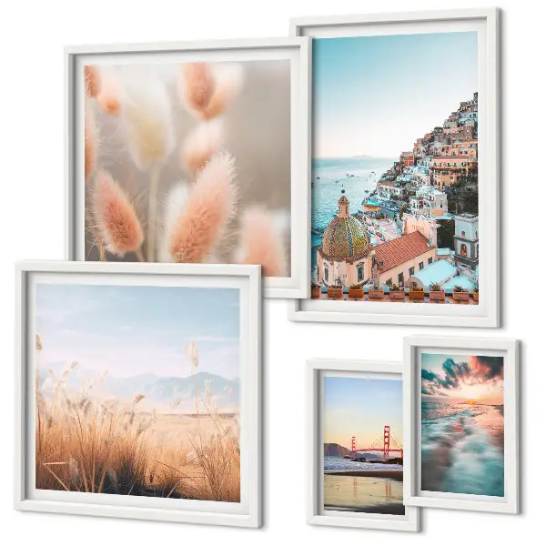 Set of 5 wall art pieces Coastal landscapes nature
