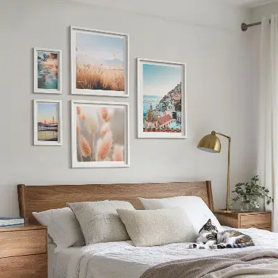 Set of 5 wall art pieces Coastal landscapes nature