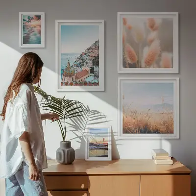 Set of 5 wall art pieces Coastal landscapes nature