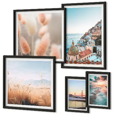 Set of 5 wall art pieces Coastal landscapes nature