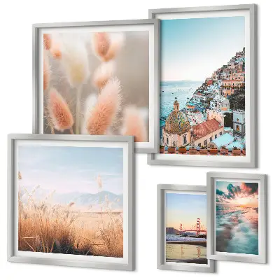 Set of 5 wall art pieces Coastal landscapes nature