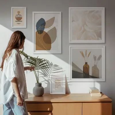 Gallery wall Boho plant decorations