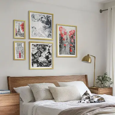 Framed photo set Parisian flowers and patterns