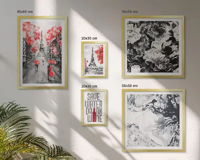 Framed photo set Parisian flowers and patterns