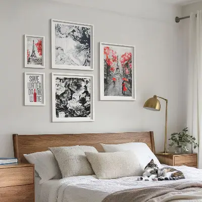 Framed photo set Parisian flowers and patterns