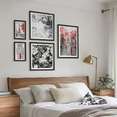 Framed photo set Parisian flowers and patterns