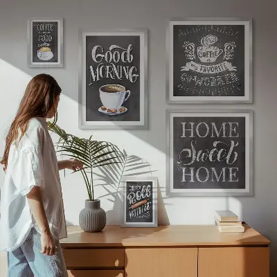 Rustic coffee inspirations wall art set of 5 pieces