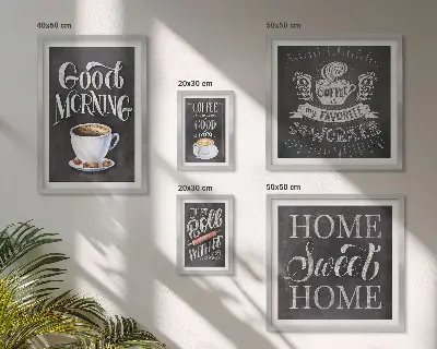 Set of 5 wall art pieces Rustic coffee inspirations