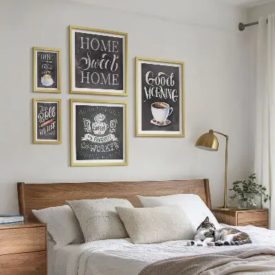 Set of 5 wall art pieces Rustic coffee inspirations