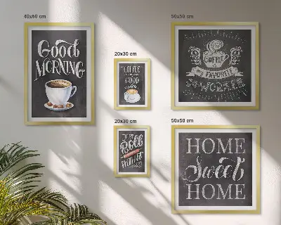 Rustic coffee inspirations wall art set of 5 pieces