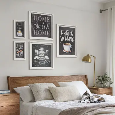 Set of 5 wall art pieces Rustic coffee inspirations