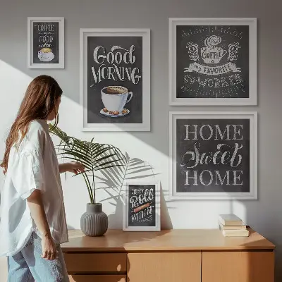 Rustic coffee inspirations wall art set of 5 pieces