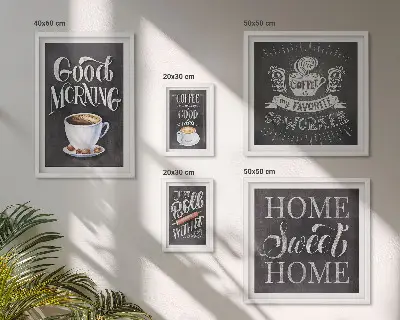 Set of 5 wall art pieces Rustic coffee inspirations