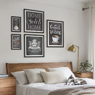 Set of 5 wall art pieces Rustic coffee inspirations