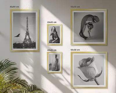 Gallery wall Stylish black and white Paris