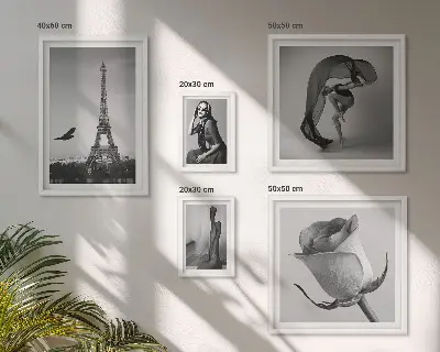Gallery wall Stylish black and white Paris
