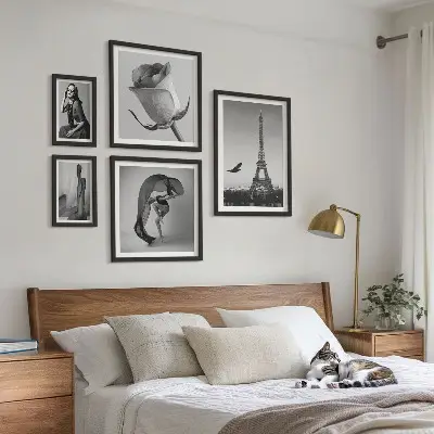 Gallery wall Stylish black and white Paris