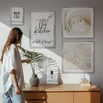 Gallery wall stylish plant-themed kitchen decor