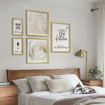 Gallery wall stylish plant-themed kitchen decor