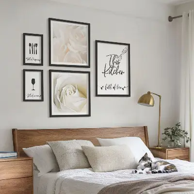 Gallery wall stylish plant-themed kitchen decor