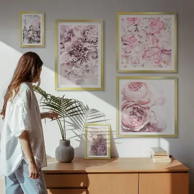 Vintage floral arrangements wall art set of 5 pieces