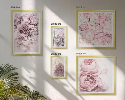 Vintage floral arrangements wall art set of 5 pieces