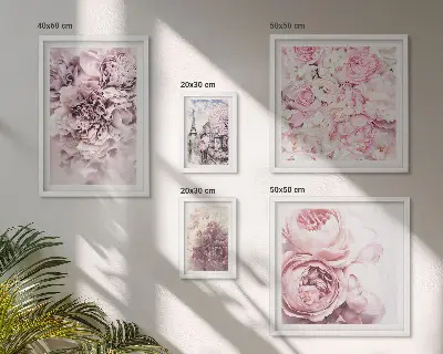 Vintage floral arrangements wall art set of 5 pieces