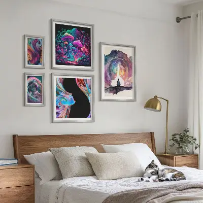 Cosmic inspirations surrealism gallery wall curated art set