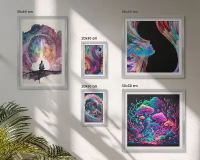 Cosmic inspirations surrealism gallery wall curated art set