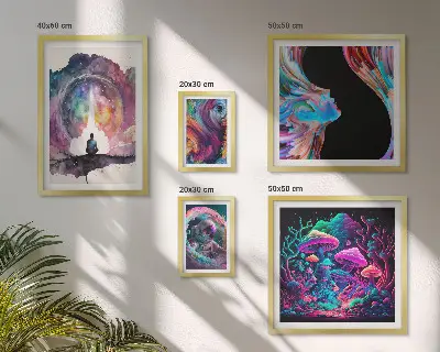 Cosmic inspirations surrealism gallery wall curated art set