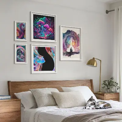 Cosmic inspirations surrealism gallery wall curated art set