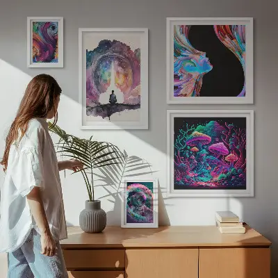 Cosmic inspirations surrealism gallery wall curated art set