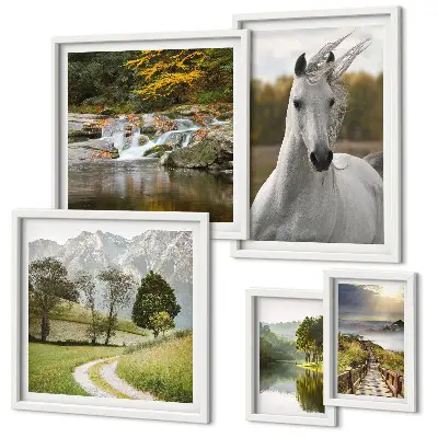 Framed photo set Landscapes Landscapes Horse