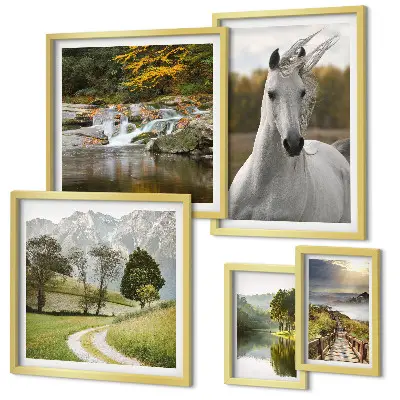 Framed photo set Landscapes Landscapes Horse
