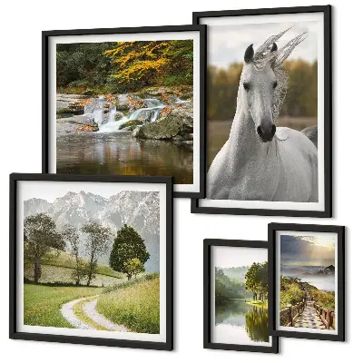Framed photo set Landscapes Landscapes Horse