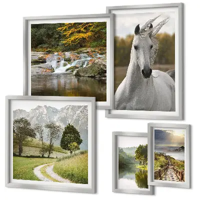 Framed photo set Landscapes Landscapes Horse