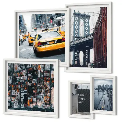 Set of 5 wall art pieces Charming views of New York