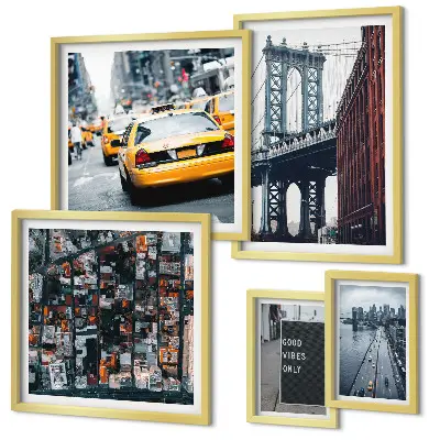 Set of 5 wall art pieces Charming views of New York