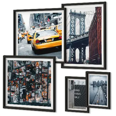 Set of 5 wall art pieces Charming views of New York