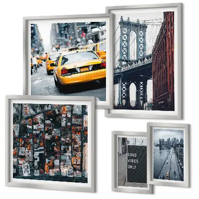 Set of 5 wall art pieces Charming views of New York