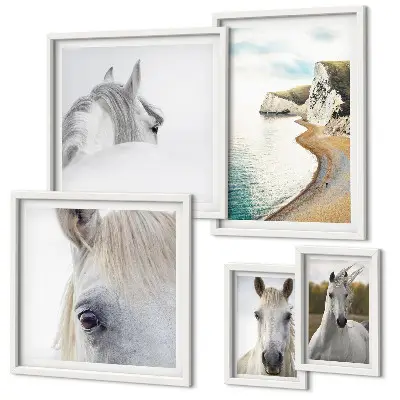 Gallery wall Horses beach nature minimalism