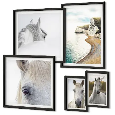 Gallery wall Horses beach nature minimalism
