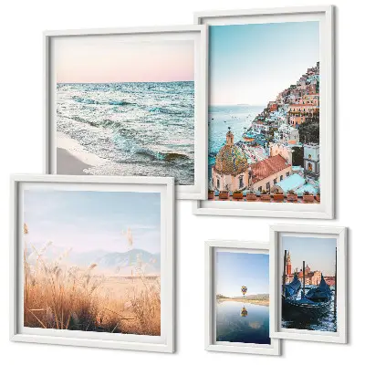 Charming seaside views wall art set of 5 pieces