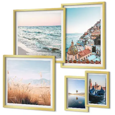 Set of 5 wall art pieces Charming seaside views