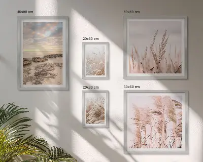 Gallery wall seaside landscapes with sun