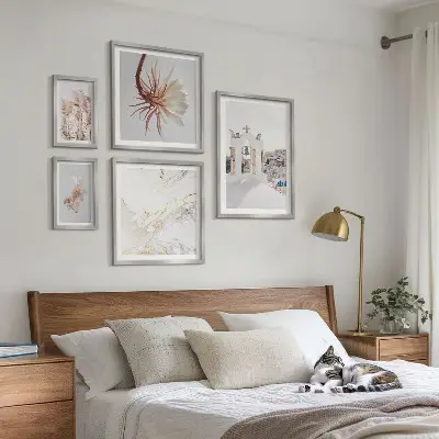 Framed photo set Stylish views architecture nature