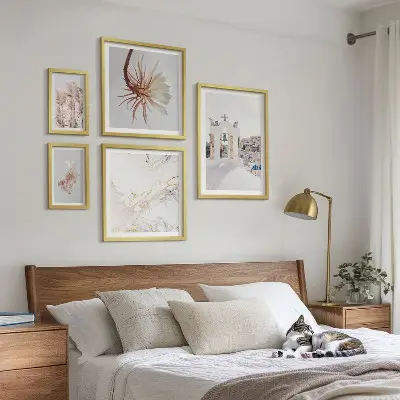 Framed photo set Stylish views architecture nature