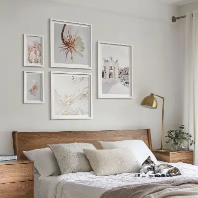 Framed photo set Stylish views architecture nature