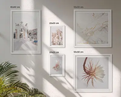 Framed photo set Stylish views architecture nature
