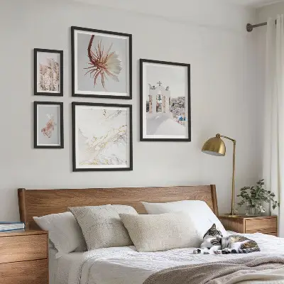 Framed photo set Stylish views architecture nature